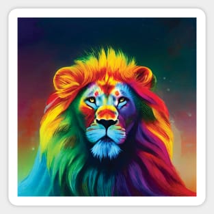 Rainbow Lion Art Sticker